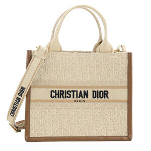 Christian Dior DIOR Dior Tote Bag M1325CZCC Small 2-Way Book for Women, Beige